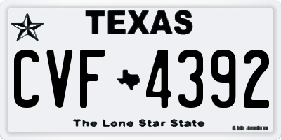 TX license plate CVF4392