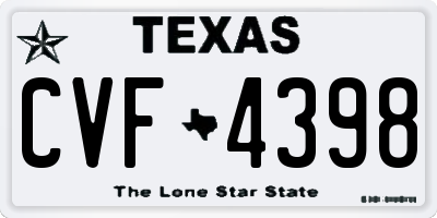 TX license plate CVF4398