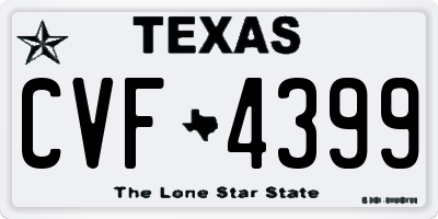 TX license plate CVF4399