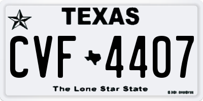 TX license plate CVF4407