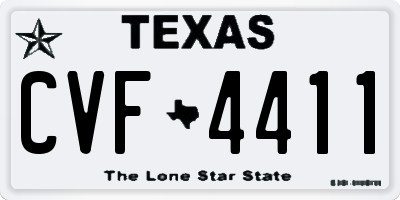 TX license plate CVF4411