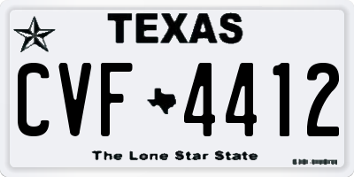 TX license plate CVF4412