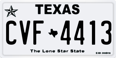 TX license plate CVF4413