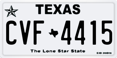 TX license plate CVF4415