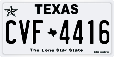 TX license plate CVF4416