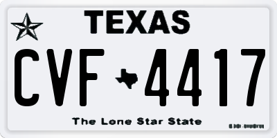 TX license plate CVF4417