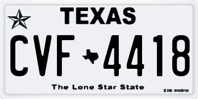 TX license plate CVF4418