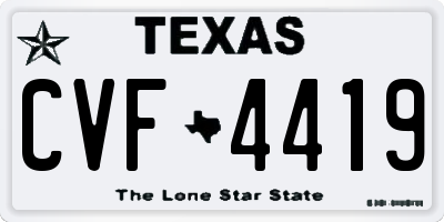 TX license plate CVF4419