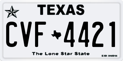 TX license plate CVF4421