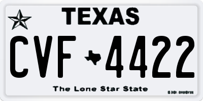 TX license plate CVF4422