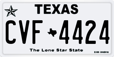 TX license plate CVF4424