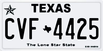 TX license plate CVF4425