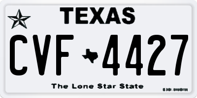TX license plate CVF4427