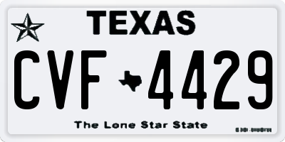 TX license plate CVF4429