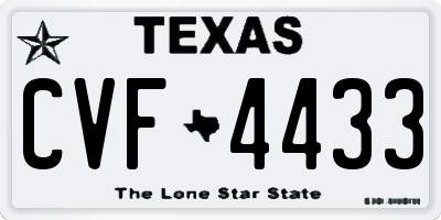 TX license plate CVF4433