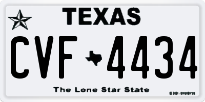 TX license plate CVF4434