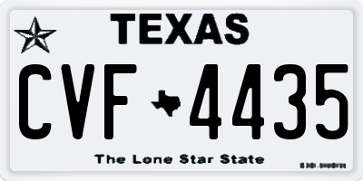 TX license plate CVF4435