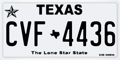 TX license plate CVF4436