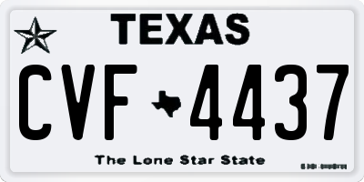TX license plate CVF4437