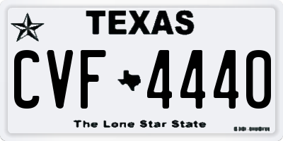 TX license plate CVF4440