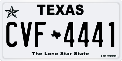TX license plate CVF4441
