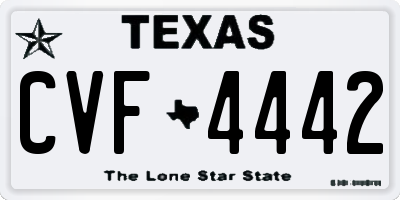TX license plate CVF4442
