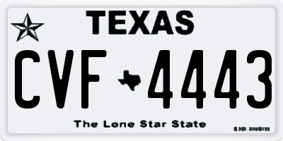 TX license plate CVF4443