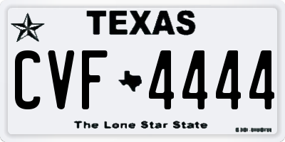 TX license plate CVF4444