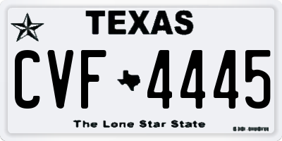 TX license plate CVF4445