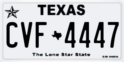 TX license plate CVF4447