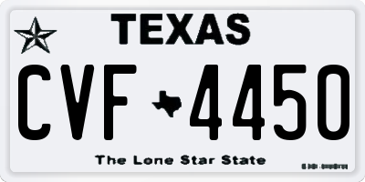 TX license plate CVF4450