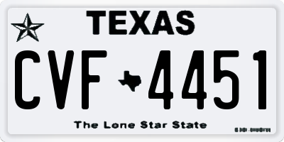 TX license plate CVF4451