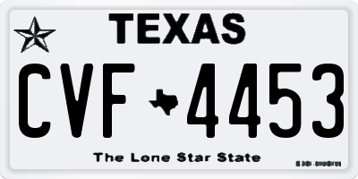 TX license plate CVF4453