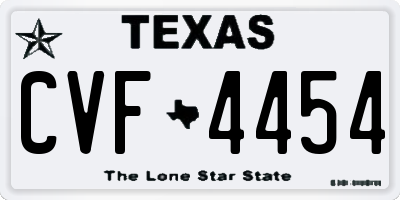 TX license plate CVF4454
