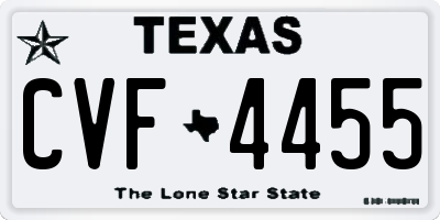 TX license plate CVF4455