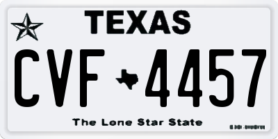TX license plate CVF4457