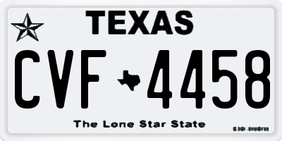 TX license plate CVF4458