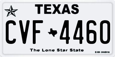 TX license plate CVF4460