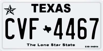 TX license plate CVF4467