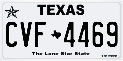 TX license plate CVF4469