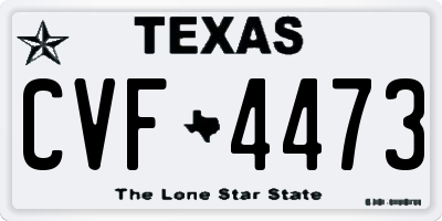 TX license plate CVF4473