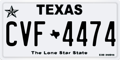 TX license plate CVF4474