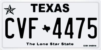 TX license plate CVF4475