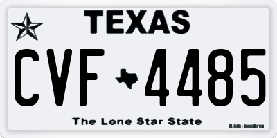 TX license plate CVF4485