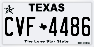 TX license plate CVF4486