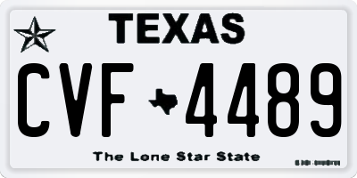 TX license plate CVF4489