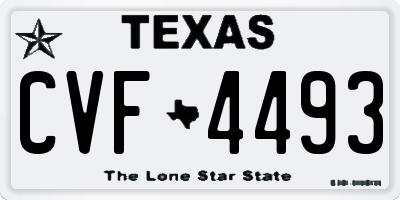 TX license plate CVF4493