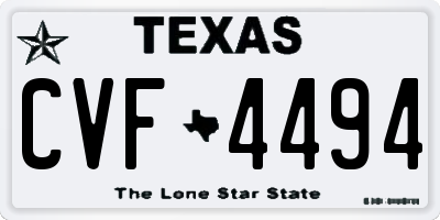 TX license plate CVF4494