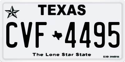 TX license plate CVF4495