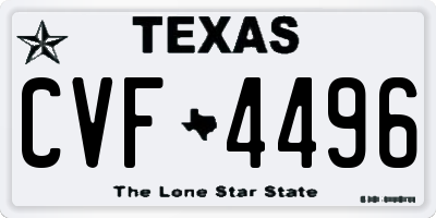 TX license plate CVF4496